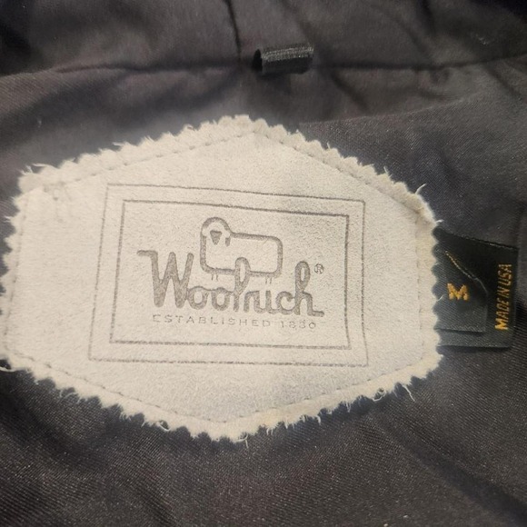 Vintage  Wool Woolrich Fleece Jacket - Hooded Long Coat - XMAS Deer Women M/L - Picture 5 of 7